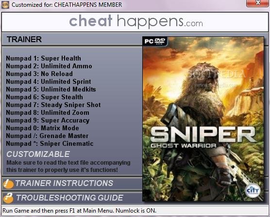 sniper ghost warrior trainer
